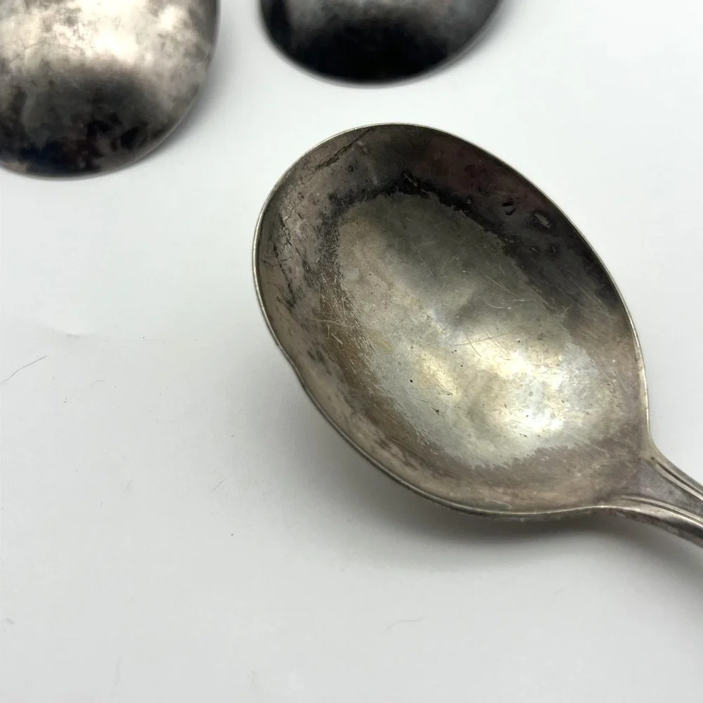 Oneida‎ Community Tudor Silver Plated 6 Spoon Set Queen Bess Vintage Tarnished